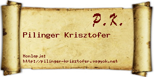 Pilinger Krisztofer névjegykártya