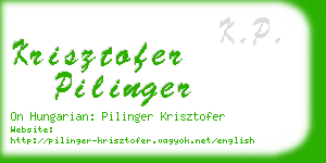 krisztofer pilinger business card
